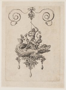 Entwürfe für Anhänger mit Seemonstern von Adriaen Collaert