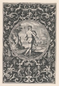Juno, Platte 1, aus dem Urteil des Paris von Adriaen Collaert
