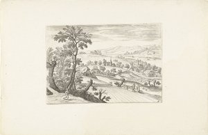 Landschaft mit einem Kornfeld von Adriaen Collaert