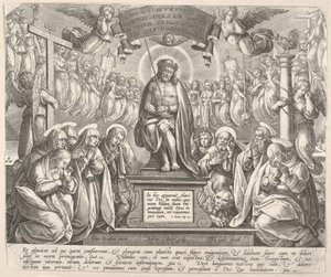 Mann der Schmerzen mit den drei Marien und den Evangelisten, o.J. von Adriaen Collaert