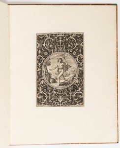 Merkur, Platte aus einer Suite von 6 ornamentalen Designs mit dem Urteil des Paris von Adriaen Collaert