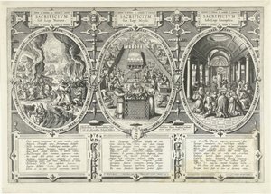 Opfer unter dem Gesetz der Natur, unter dem Gesetz des Mose und unter dem Gesetz des Evangeliums von Adriaen Collaert