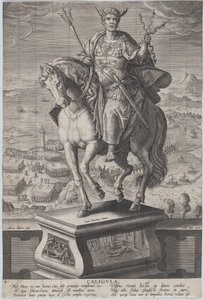Tafel 4: Reiterstatue von Caligula, dreiviertel nach links gesehen, ca. 1587-89