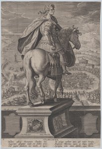 Tafel 5: Reiterstatue von Claudius, von hinten gesehen, ein Marinewettbewerb, ca. 1587-89