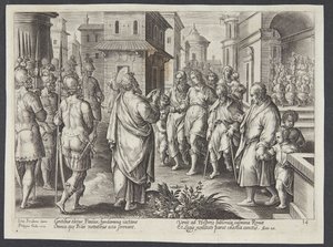 St. Paulus predigt in Rom von Adriaen Collaert