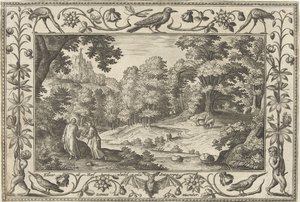 Versuchung in der Wüste von Adriaen Collaert