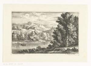 Landschaft mit einem Fluss und einer Burg von Adriaen Frans Boudewyns