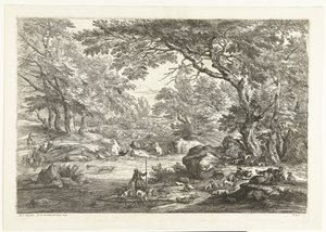 Landschaft mit ruhenden Jägern Landschaften mit Jägern (Serientitel)