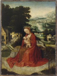 Die Rast auf der Flucht nach Ägypten von Adriaen Isenbrandt or Isenbrant