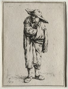 Bauer mit der Hand im Umhang von Adriaen Jansz. van Ostade