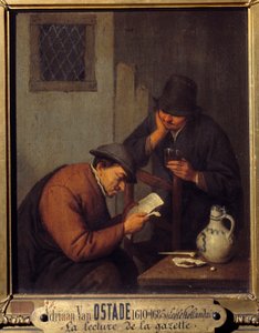 Lesen der Gazette von Adriaen Jansz. van Ostade