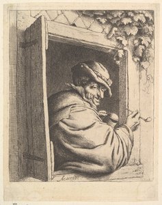 Raucher am Fenster, 1610-85 von Adriaen Jansz. van Ostade