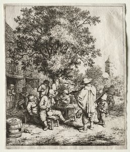 Der Geiger und der Leierkastenjunge von Adriaen Jansz. van Ostade