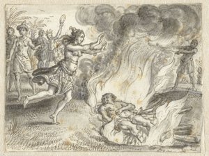 Einäscherung, wie sie von Menschen in einem fernen Land praktiziert wird von Adriaen Pietersz van de Venne