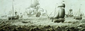Schiffe in stürmischen Gewässern von Adriaen van Salm
