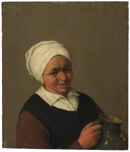 Büste einer alten Bäuerin mit Krug von Adriaen van Ostade