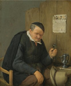 Alter Mann mit Weinglas