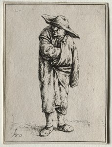 Bauer mit seiner Hand in seinem Mantel von Adriaen van Ostade