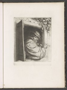 Rauchender Mann in einem Fenster von Adriaen van Ostade