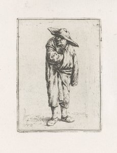Staande boer met hand in zijn mantel von Adriaen van Ostade