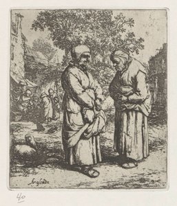 Zwei alte Frauen im Gespräch von Adriaen van Ostade