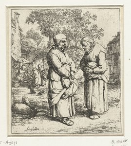 Zwei alte Frauen im Gespräch von Adriaen van Ostade