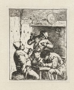Zwei Raucher und ein Trinker in einer Herberge von Adriaen van Ostade