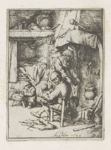 Vater füttert ein Kind von Adriaen van Ostade
