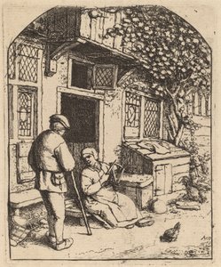 Frau, die auf einer Spule aufwickelt (La Devideuse) von Adriaen van Ostade