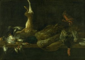 Stillleben mit Wild auf einem Tisch von Adriaen van Utrecht