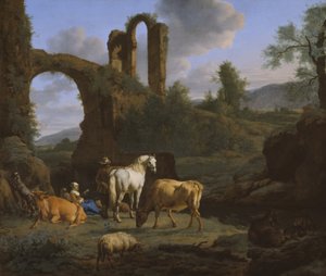 Pastorale Landschaft mit Ruinen, 1664 von Adriaen van de Velde