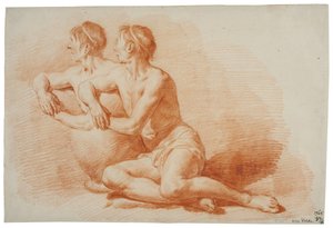 Studie eines männlichen Aktes, auf dem Boden sitzend von Adriaen van de Velde