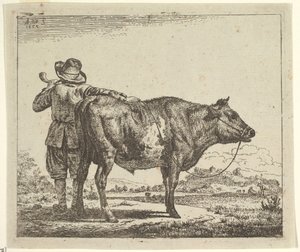 Junger Hirte mit einem Stier, aus Verschiedene Tiere von Adriaen van de Velde