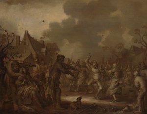 Bauern tanzen von Adriaen van de Venne