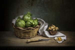 Rustikales Kürbis-Stillleben