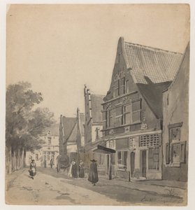 Ansicht des Zuiderhavendijk in Enkhuizen von Adrianus Eversen