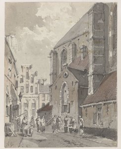 Ansicht von Amersfoort, rechts ein Teil der St. Joriskerk