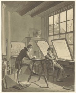Atelier von Jacob Ernst Marcus in der Rozenstraat in Amsterdam von Adrianus Gerardus van Schoone