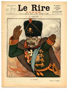 Cover von „The Red Laughter“, Satirisch in Farben von Adrien Barrere