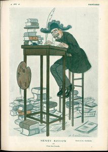 Illustration von A. Barrere (1874-1931): Schöne Künste, Lesen und Schreiben - Roujon Henry von Adrien Barrere