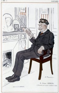 Humoristische Zeichnung über Octave Mirbeau von Barrère - in „Fantasio“, vom 01.04.1908