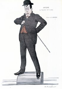 Porträt von Andre Antoine (1858-1943), französischer Regisseur, Schauspieler, Theoretiker und Theaterdirektor - Zeichnung von A. Barrere - in „Fantasio“, 01.06.1907 von Adrien Barrere