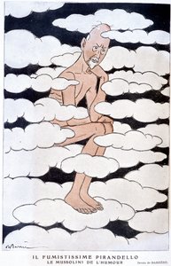Porträt von Luigi Pirandello (1867 - 1936), italienischer Dramatiker - Illustration von Adrien Barrère (1877-1931) in „Fantasio“ vom 01.08.1925 von Adrien Barrere