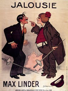 Plakat von „Jalouise“ (oder Max und der eifersüchtige Ehemann) von Max Linder (Gabriel Lieuvielle)