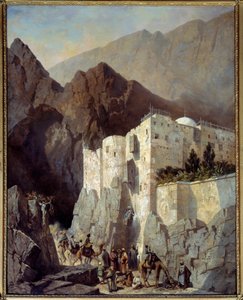 Ansicht des Klosters der Heiligen Katharina am Berg Sinai von Adrien Dauzats