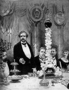 Bankett der skandinavischen Kolonie von Paris zu Ehren des Entdeckers Nils Adolf Erik Baron Nordenskjöld (1832-1901) im Hotel Continental