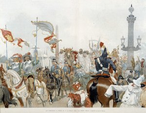 Karneval in Paris: Rindfleisch - Aquarell von Adrien Marie von Adrien Emmanuel Marie