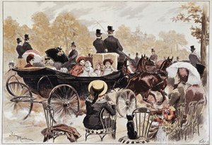 Kinderspaziergang auf den Champs-Elysées von Marie, spätes 19. Jahrhundert von Adrien Emmanuel Marie