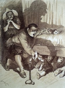 Der kleine Däumling - in „Les contes de fées“ von Charles Perrault, Illustrationen von Adrien Marie von Adrien Emmanuel Marie