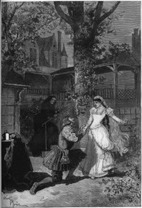 Theateraufführung: „Der König amüsiert sich“ von Victor Hugo (1808-1883). Akt II Szene 5: das Haus von Triboulet, König Franz I. (Mounet Sully (oder Mounet Sully) 1841-1916) zu Füßen von Blanche (Julia Bartet)